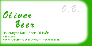 oliver beer business card