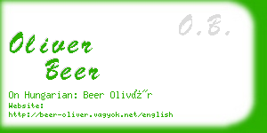 oliver beer business card